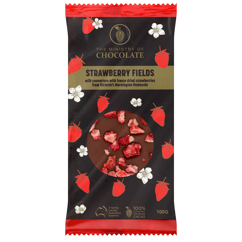 Strawberry Fields - 100g Milk Chocolate Bar