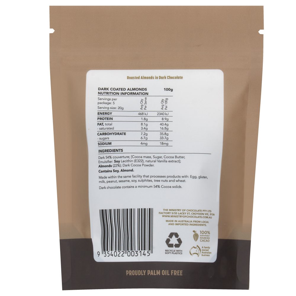 Dark Coated Almonds 100g