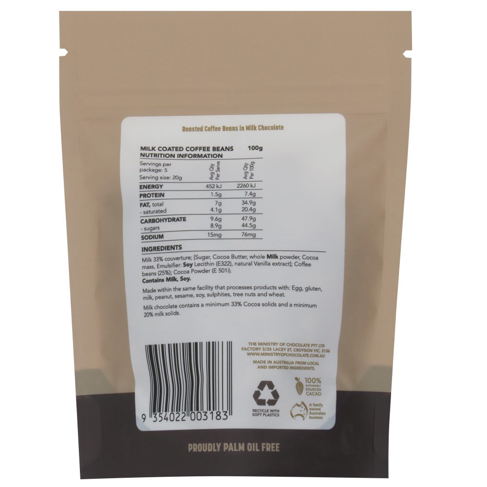 Milk Coated Coffee Beans 100g
